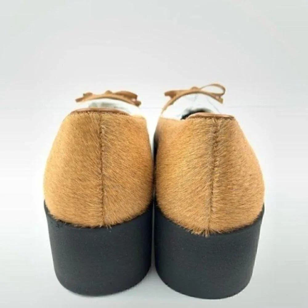 Bernardo Antwerp Platform loafer 7 tan pony hair